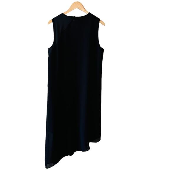 Alfani Sleeveless Asymmetrical Hem Shift Dress Size 10 Black NWT - Picture 2 of 6